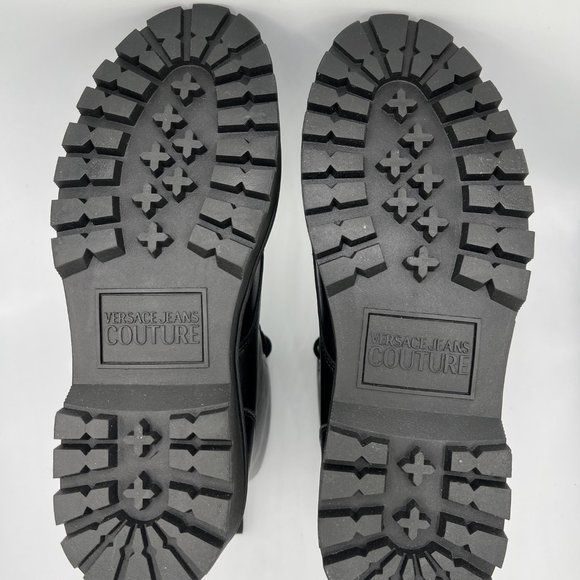 Versace Jeans Couture logo-print leather combat boots main image 11